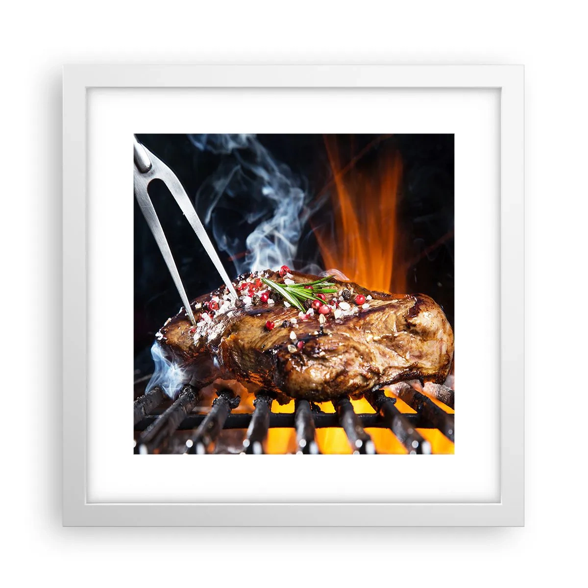 Affisch i vit ram - Saftiga och doftande - 30x30 cm