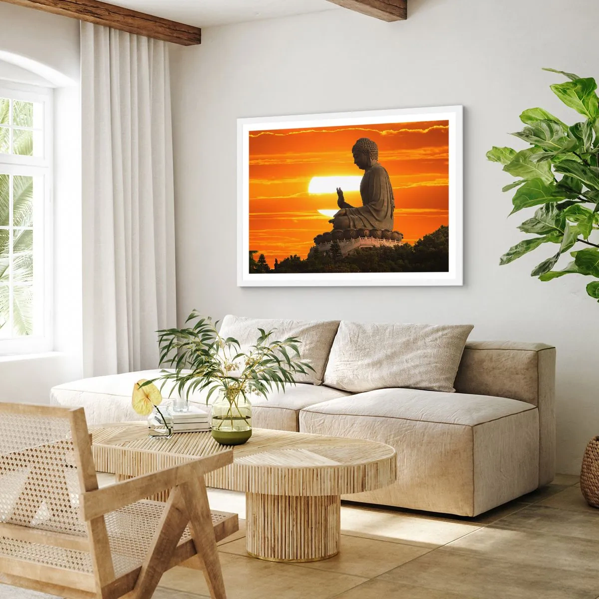 Affisch i vit ram - Utan rädsla för världen - 70x50 cm