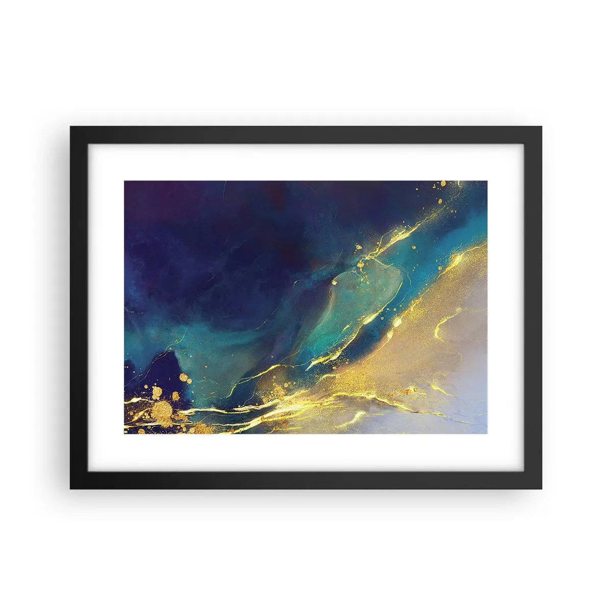 Affisch i svart ram - Utspillt guld - 40x30 cm