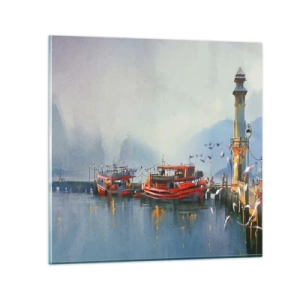 Glastavla - Bild på glas - Världens ände - 30x30 cm