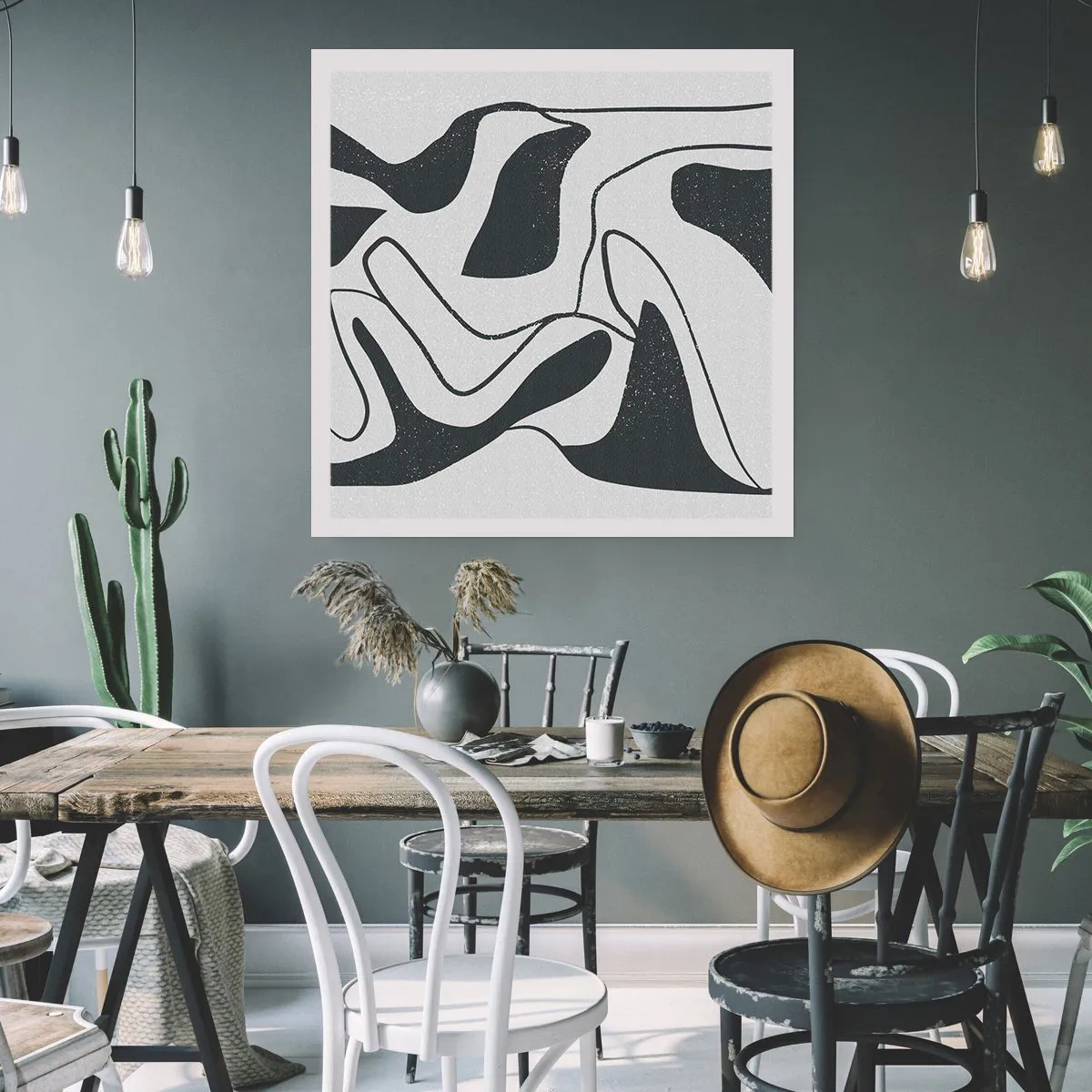 Affisch - Abstrakt lek i en labyrint - 60x60 cm