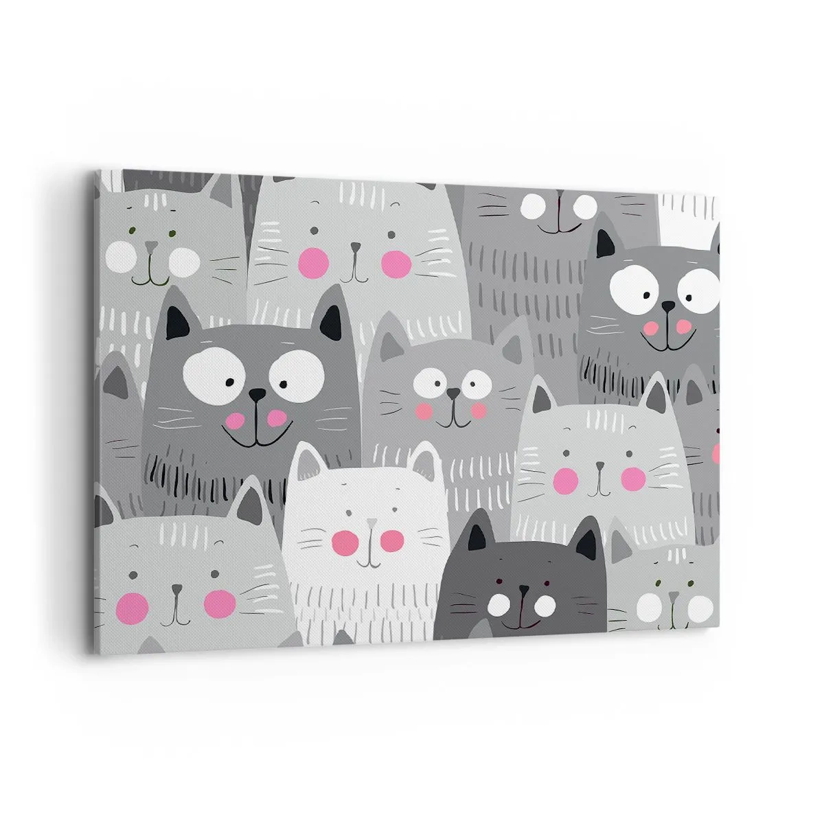 Canvastavla - Bild på duk - Katternas värld - 100x70 cm