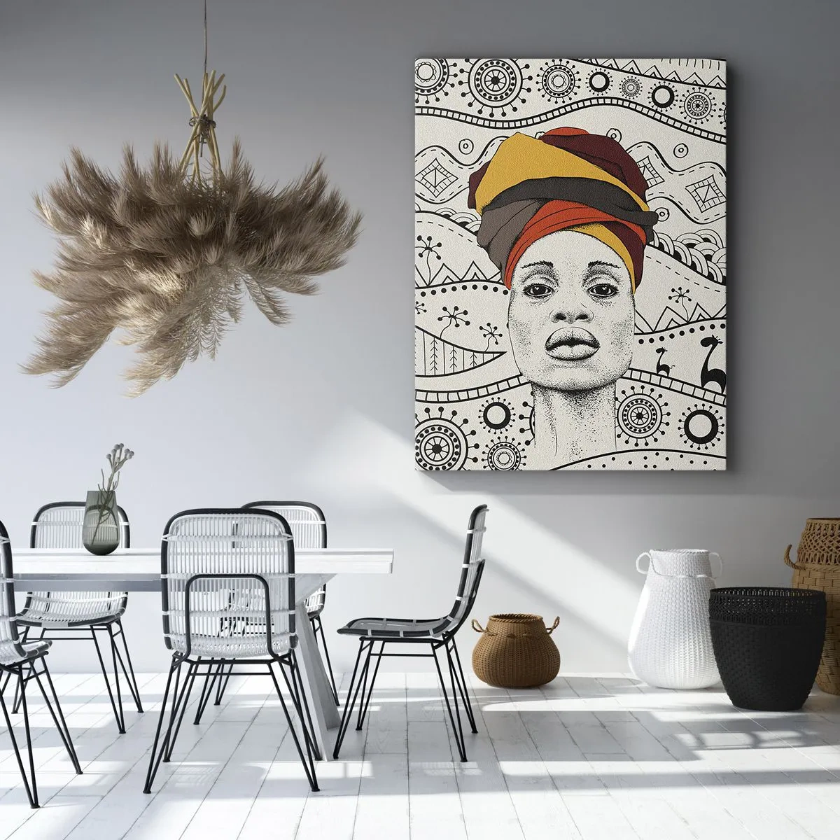 Canvastavla - Bild på duk - Afrikanskt porträtt - 55x100 cm