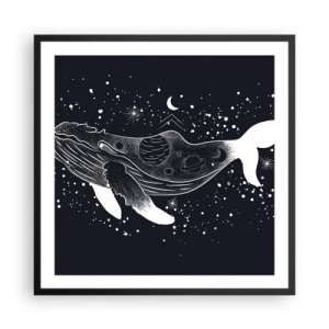Affisch i svart ram - I universumets hav - 60x60 cm