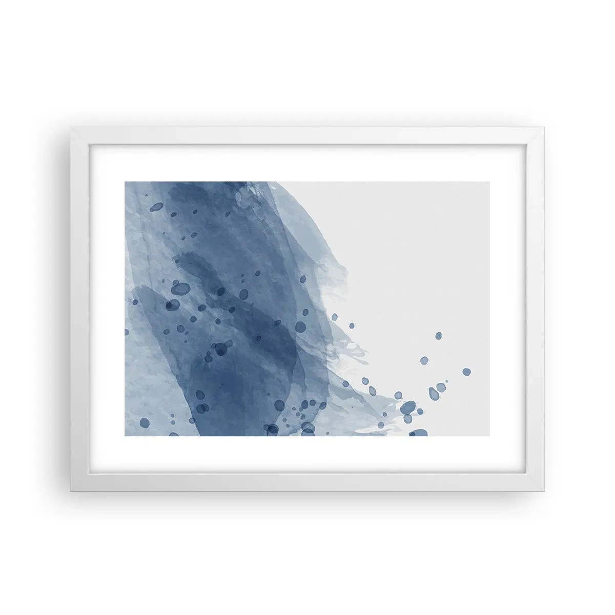 Affisch i vit ram - Blå tyll - 40x30 cm