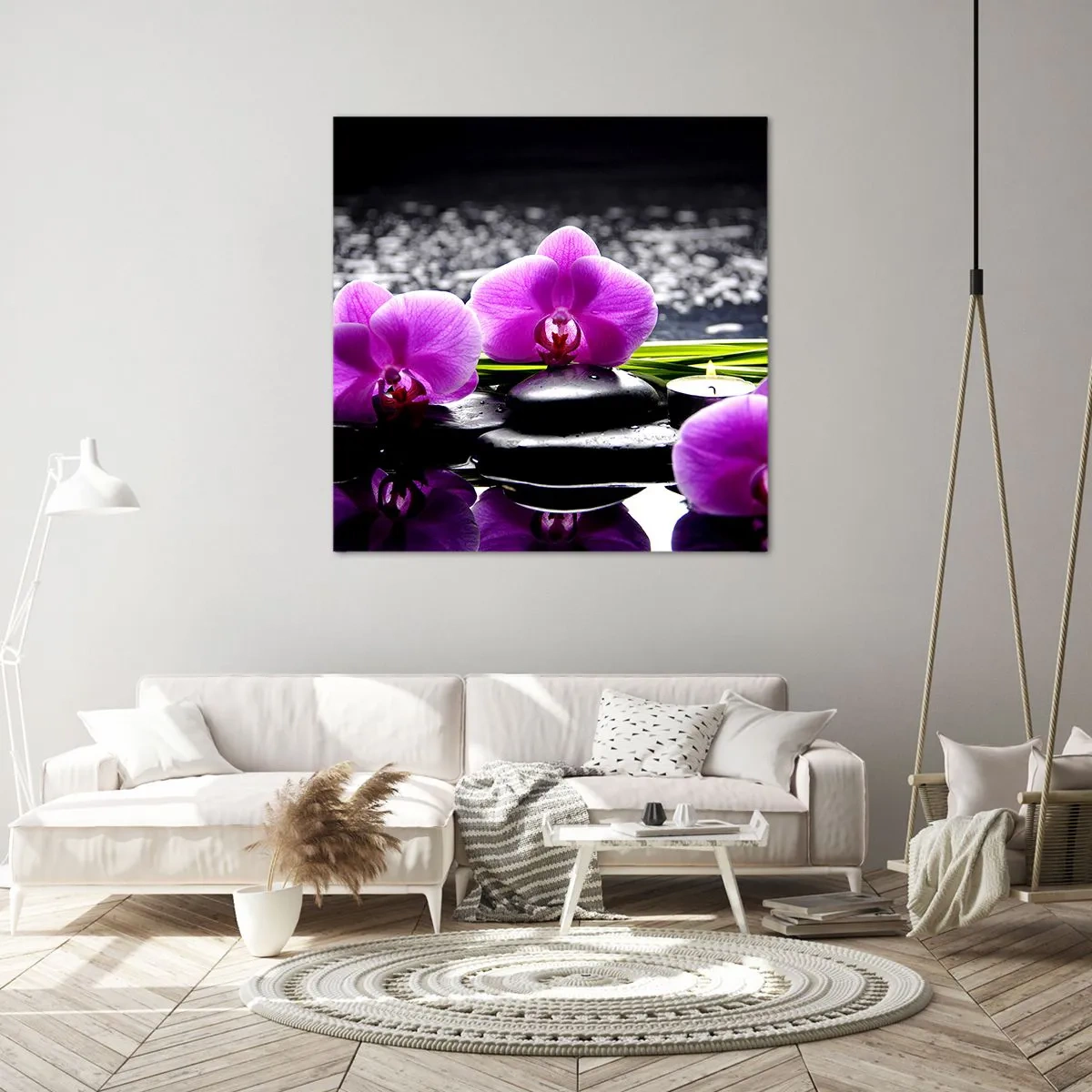 Canvastavla - Bild på duk - Drunkna i tystnad och lugn - 70x70 cm