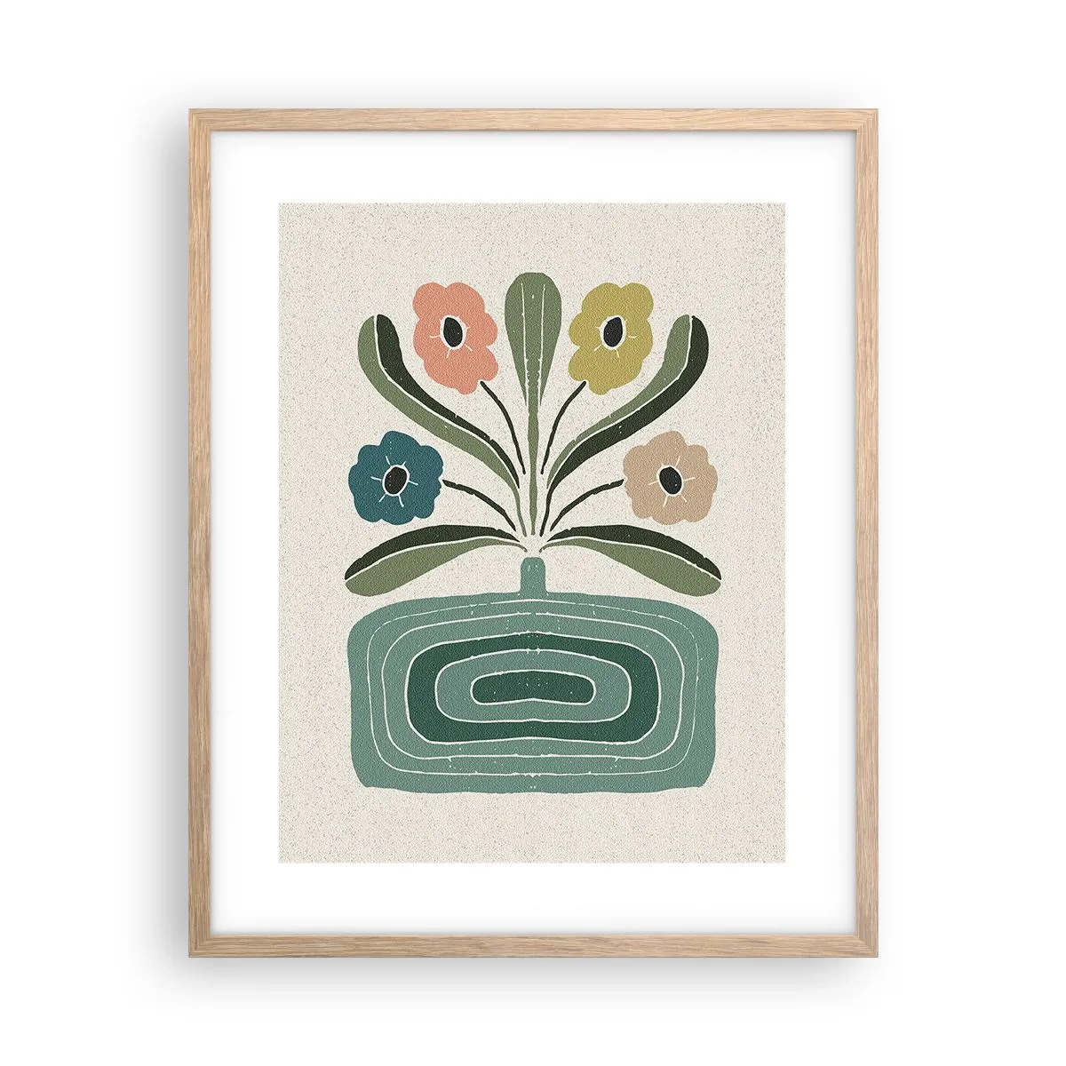 Affisch i ram av ljusek - Symmetrisk bukett - 40x50 cm