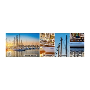 Provbit av självhäftande fototapet Deluxe Sticker - Vinden måste också sova - Landskap, Marina, Segelbåt - 100x30 cm