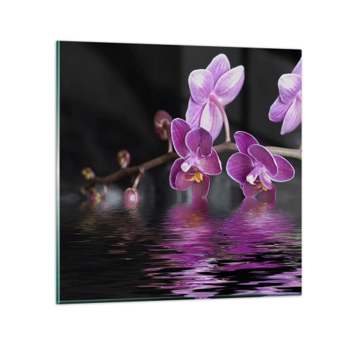Glastavla - Bild på glas - Lila skönhet - 60x60 cm