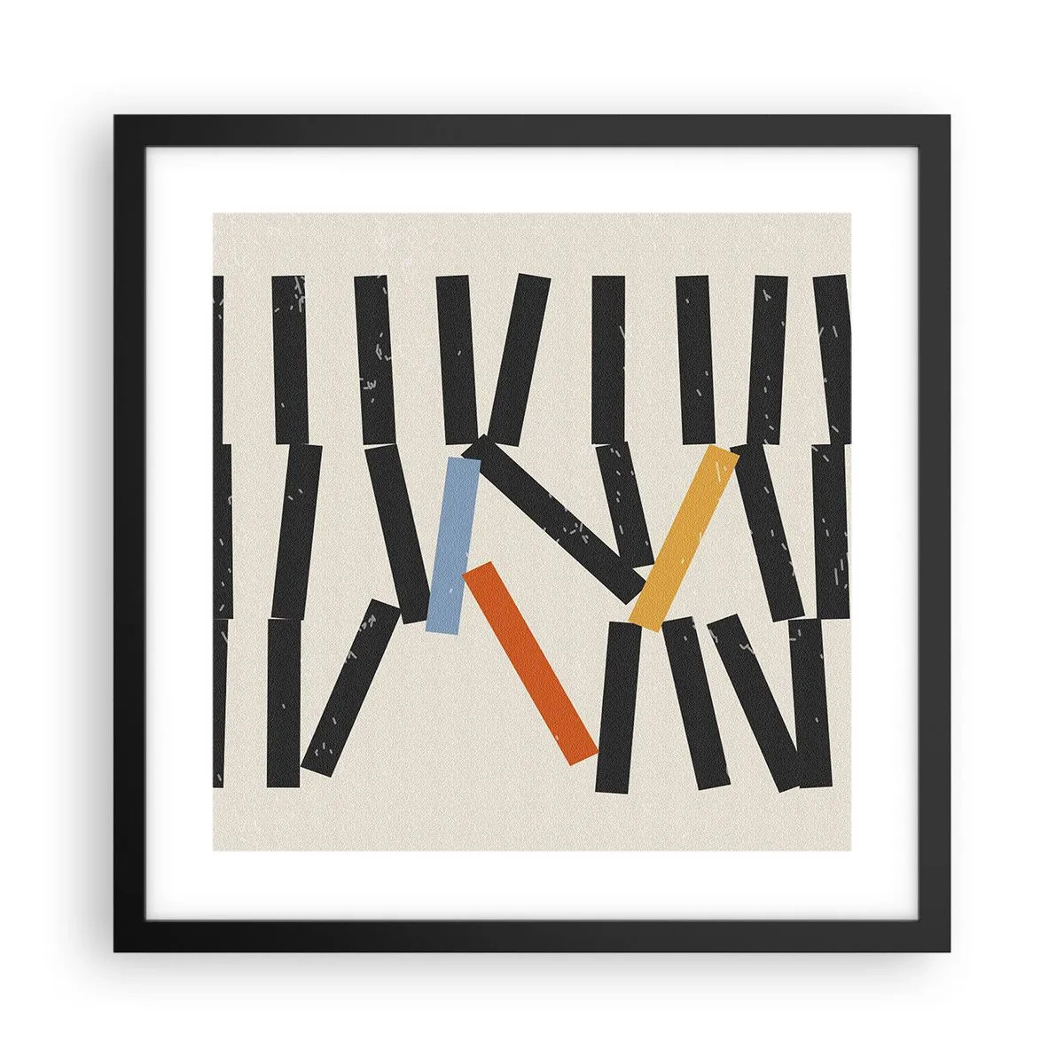 Affisch i svart ram - Domino - komposition - 40x40 cm