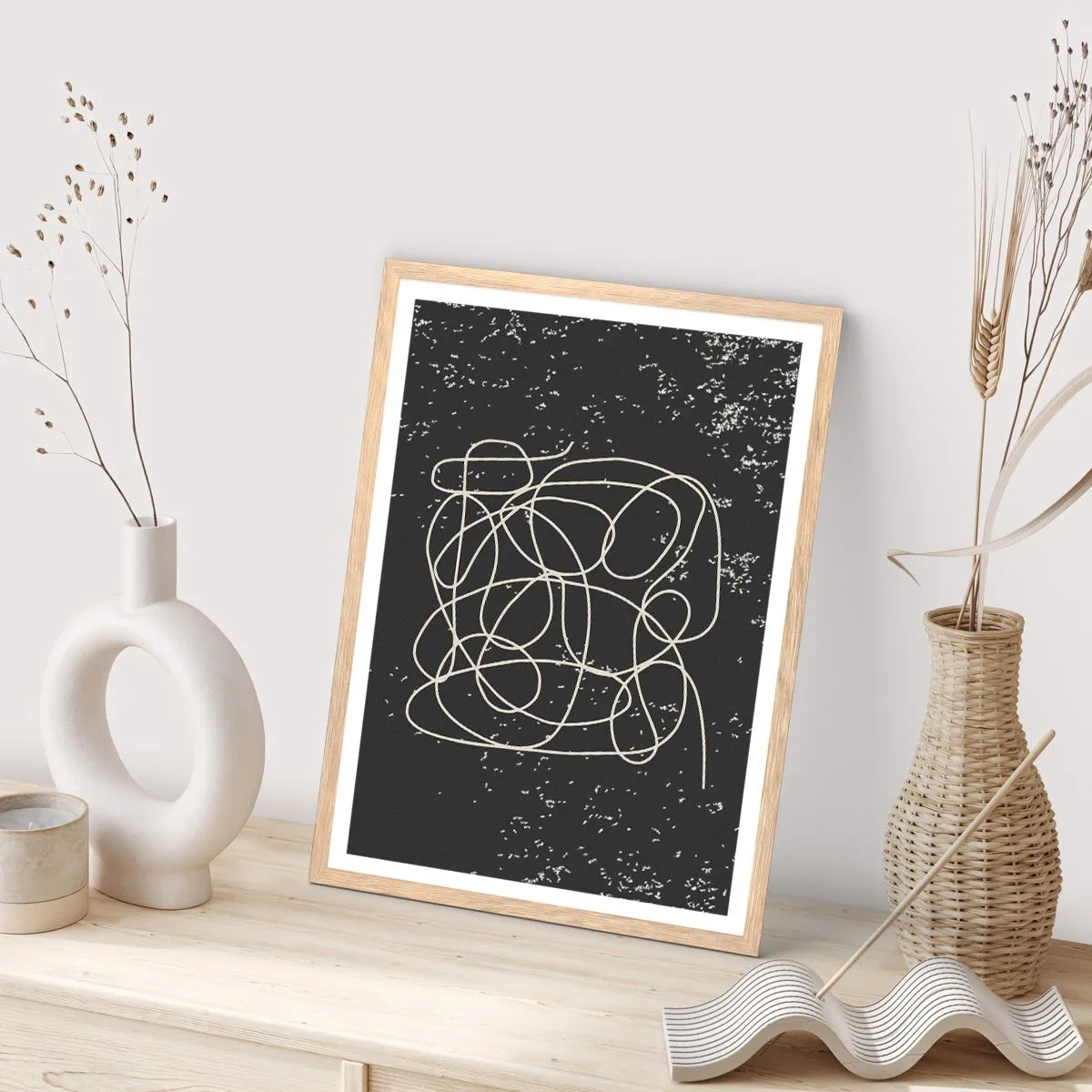 Affisch i ram av ljusek - Vilsegångna tankar - 30x40 cm