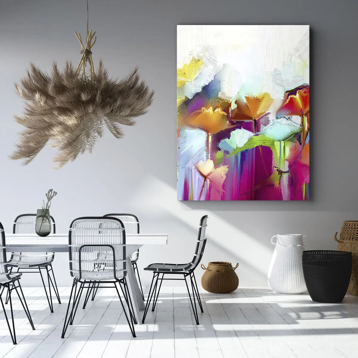 Canvastavla - Bild på duk - Regnbågen blommar - 50x70 cm