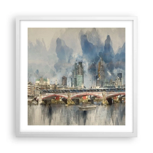 Affisch i vit ram - London i hela sin prakt - 50x50 cm