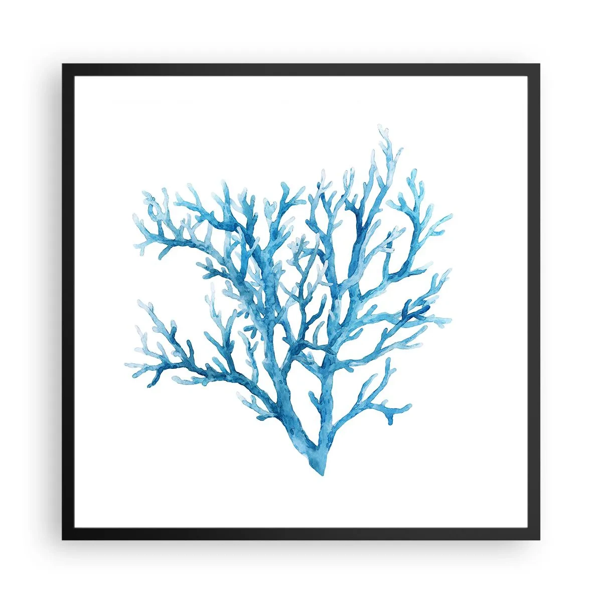 Affisch i svart ram - Marin filigran - 60x60 cm