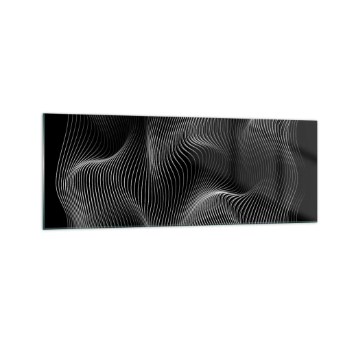 Glastavla - Bild på glas - Ljusets dans i rymden - 140x50 cm