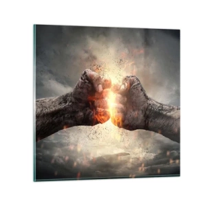 Glastavla - Bild på glas - Stå upp och kämpa - 60x60 cm