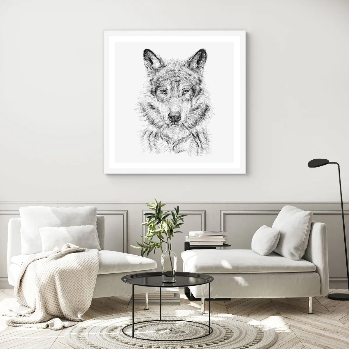 Affisch i vit ram - En född ledare - 50x50 cm