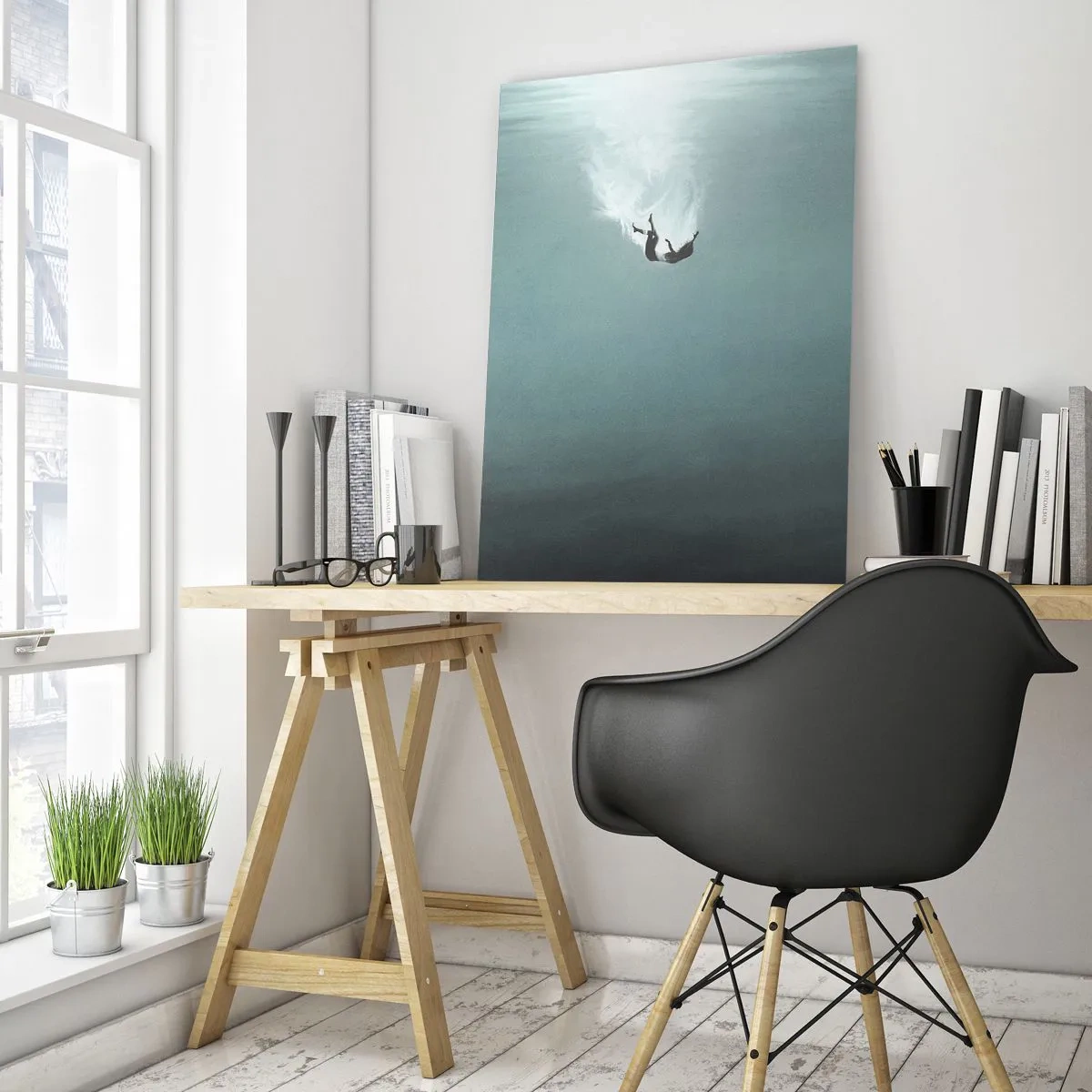 Glastavla - Bild på glas - I havets famn - 50x70 cm