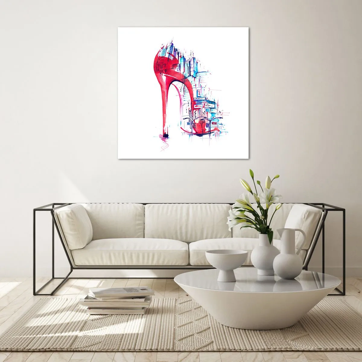 Glastavla - Bild på glas - Storstadselegant - 70x70 cm