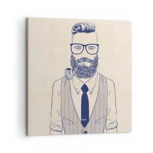 Canvastavla - Bild på duk - Glad, manlig och modemedveten - 50x50 cm