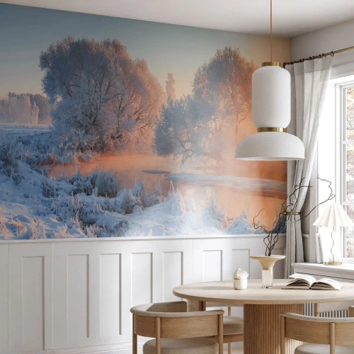 Fototapet Standard Eco - Allt glittrar i solens kristall - Landskap, Vinter, Flod - 200x140 cm