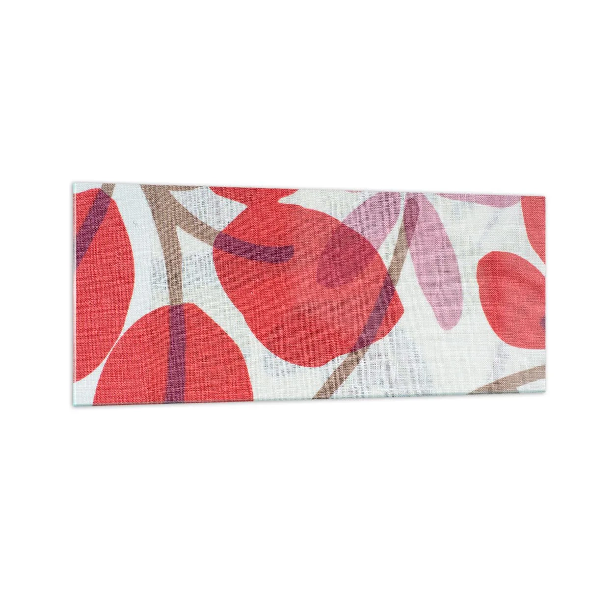 Glastavla - Bild på glas - Blomsterkomposition i rosa - 100x40 cm