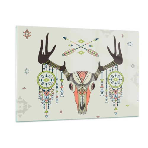Glastavla - Bild på glas - Indianjägares trofé - 120x80 cm