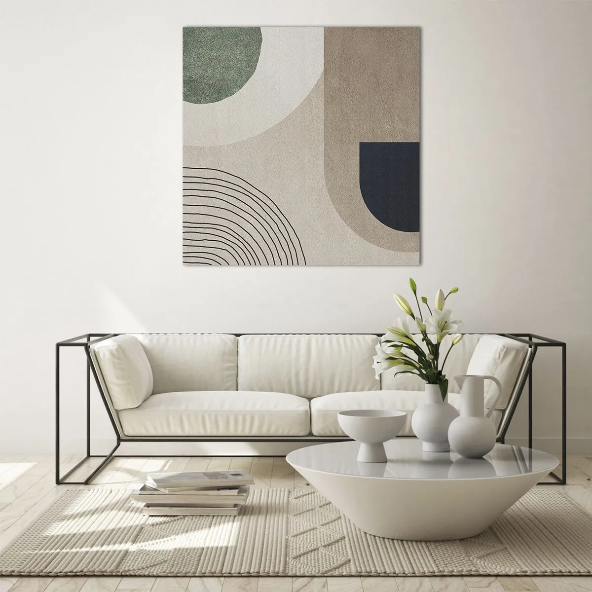 Glastavla - Bild på glas - Ovalens mjukhet - 40x40 cm