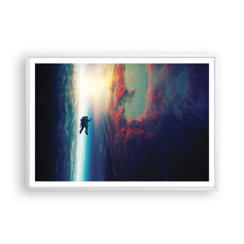Affisch i vit ram - Stå emot universumet - 100x70 cm