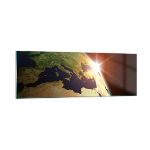 Glastavla - Bild på glas - Soluppgång - 90x30 cm