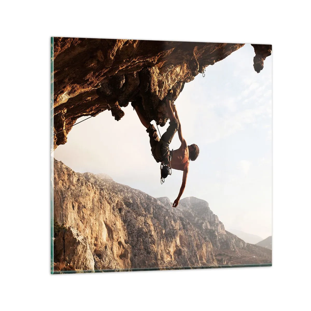 Glastavla - Bild på glas - Världen i näven - 40x40 cm