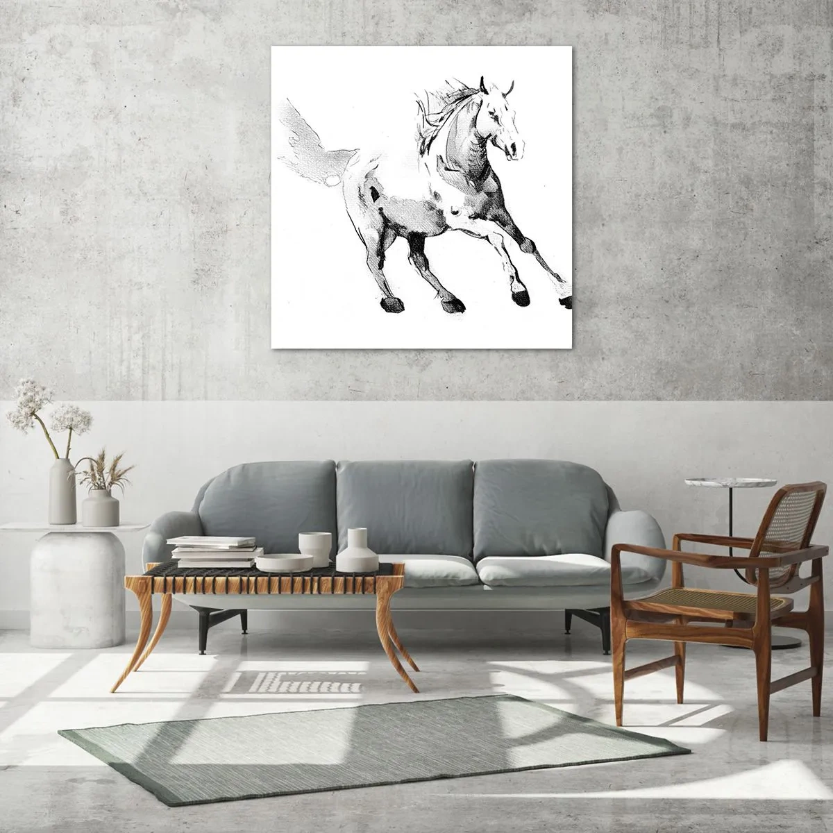 Glastavla - Bild på glas - Obändig själ - 60x60 cm