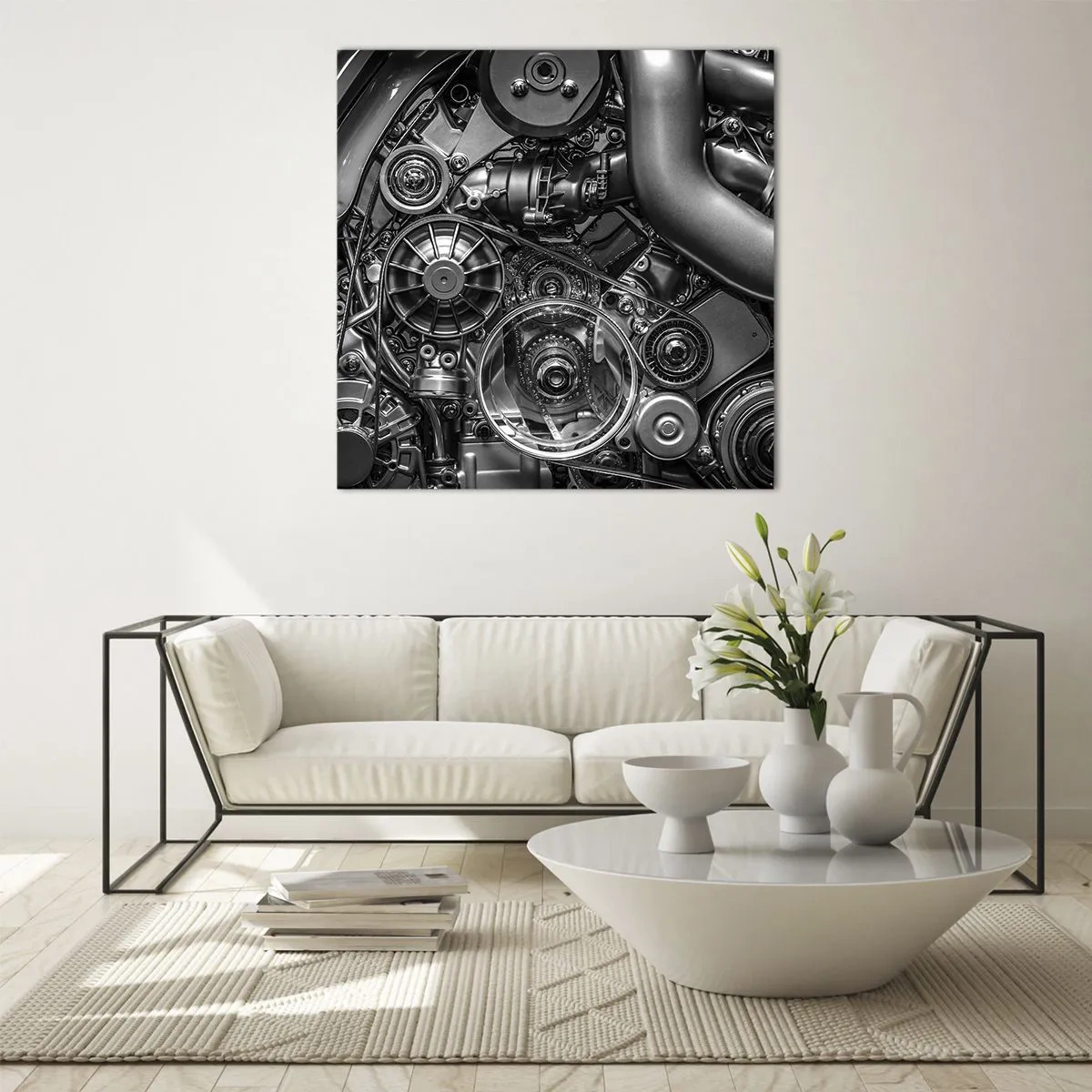 Glastavla - Bild på glas - Mekanikens poesi - 70x70 cm