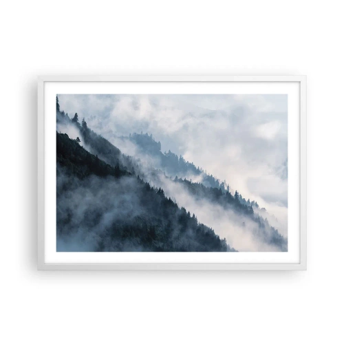 Affisch i vit ram - Fjällens mystik - 70x50 cm