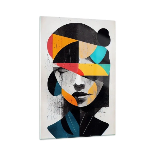 Glastavla - Bild på glas - Flerfärgad inre porträtt - 70x100 cm