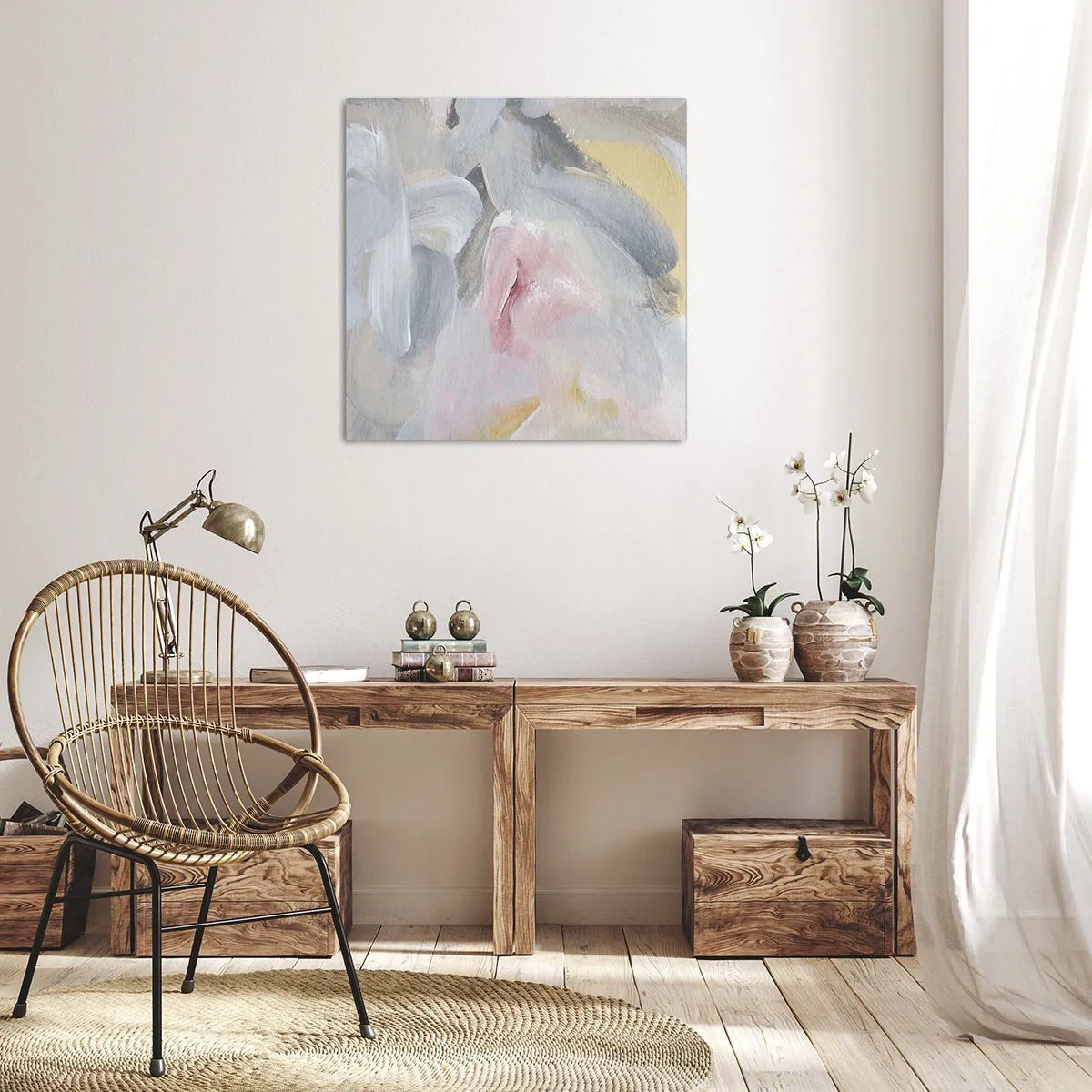 Canvastavla - Bild på duk - I en pastellfärgad värld - 40x40 cm