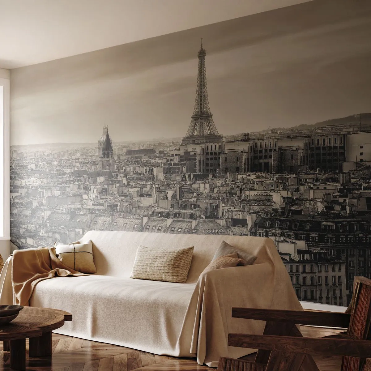 Självhäftande Fototapet Deluxe Sticker - Över Paris tak - Stad, Paris, Arkitektur - 250x175 cm