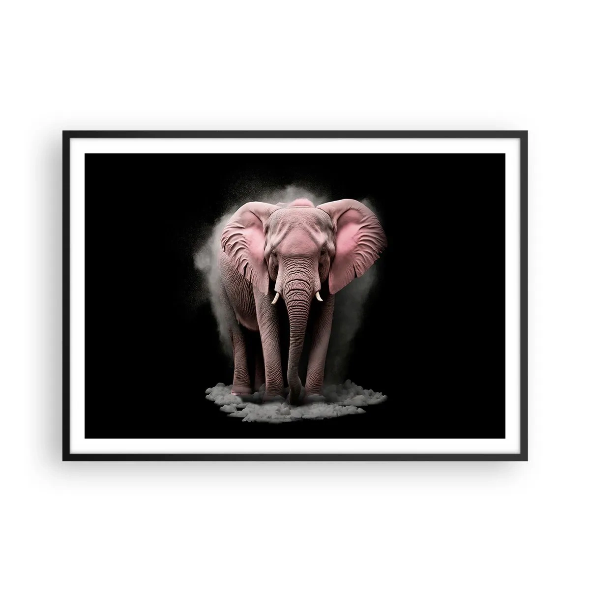 Affisch i svart ram - Tänk inte på en rosa elefant! - 100x70 cm