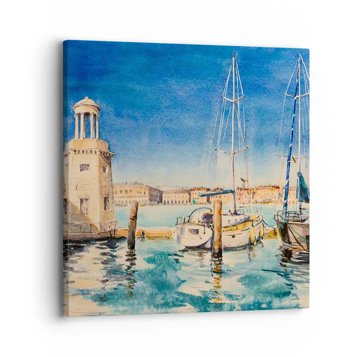 Canvastavla - Bild på duk - Solig lagun - 30x30 cm