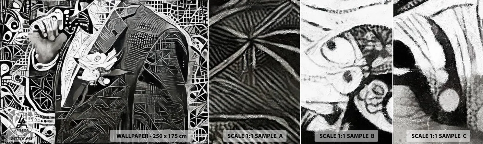 Fototapet Prov Standard Eco - Gråmänniska? - Man, Kubism, Mode - 100x30 cm