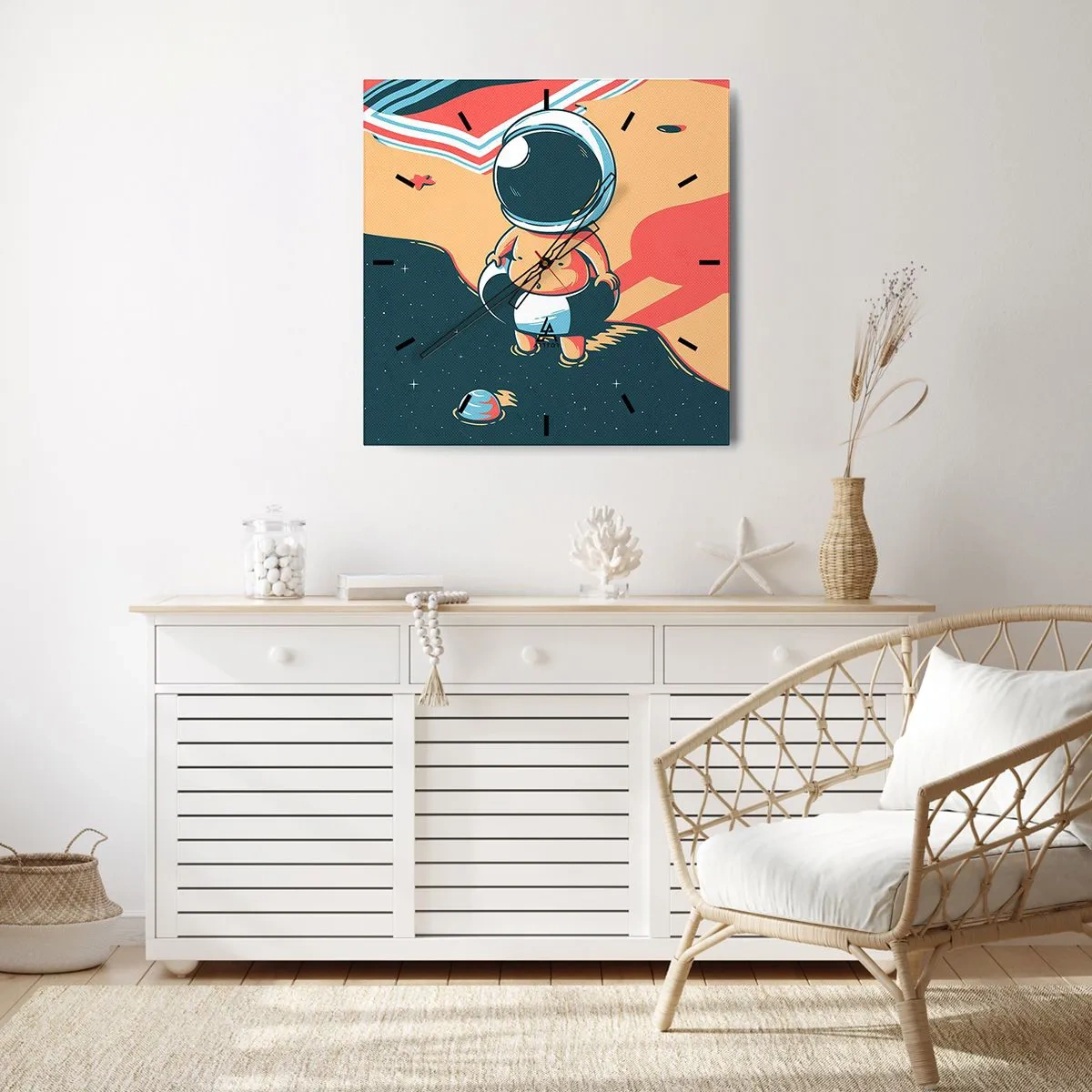 Väggklocka - Klocka på glas - Ur ett annat perspektiv - 40x40 cm