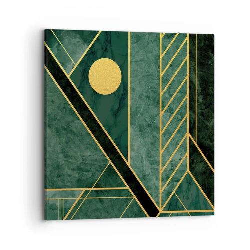 Canvastavla - Bild på duk - Dynamik av guld och azurblå - 70x70 cm