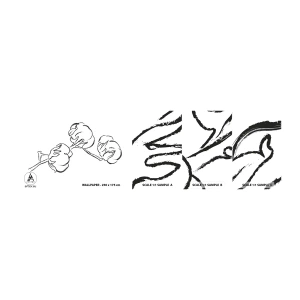 Provbit av självhäftande fototapet Deluxe Sticker - Bomullsdun - Bomull, Minimalism, Kontur - 100x30 cm