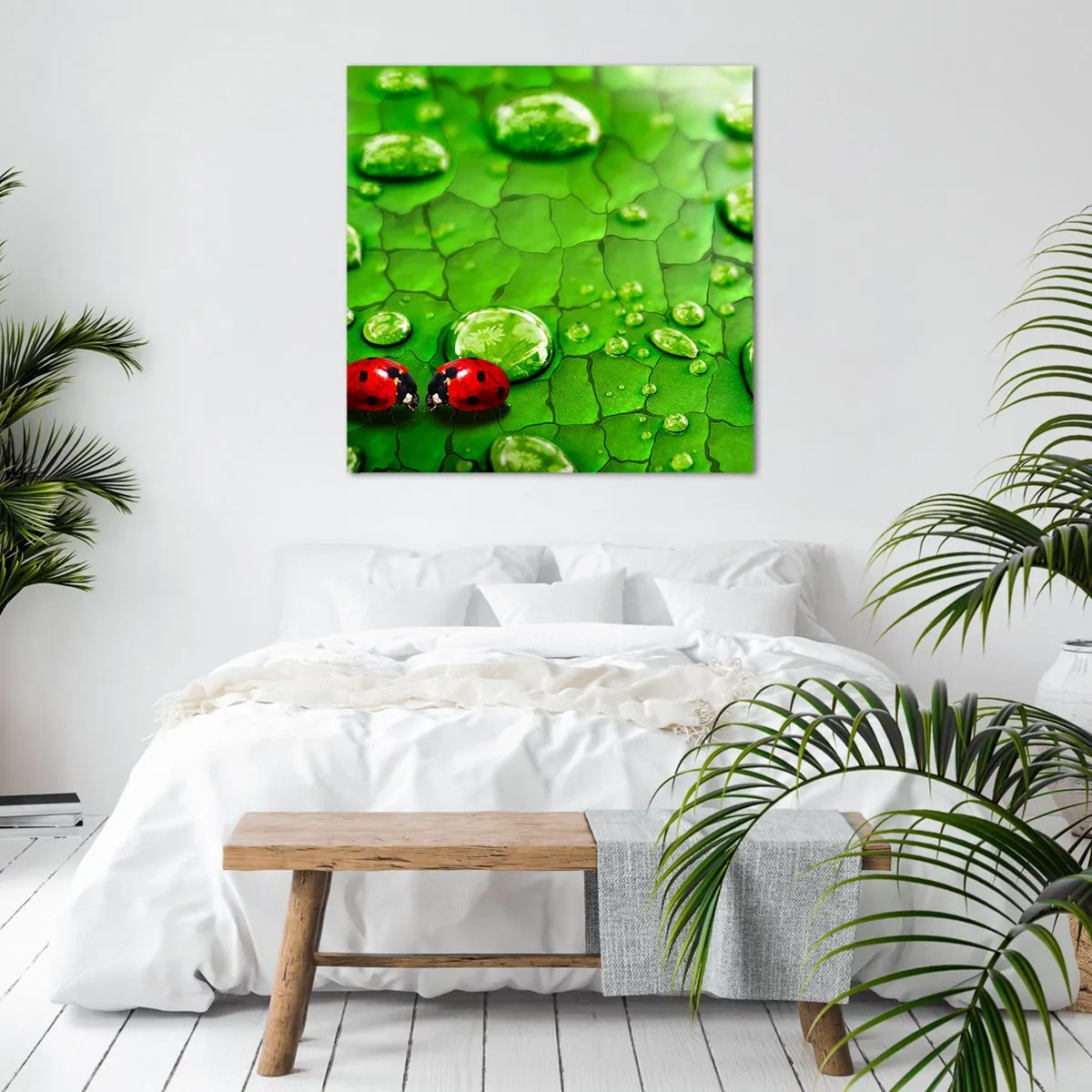 Canvastavla - Bild på duk - Ett möte i det gröna - 50x50 cm