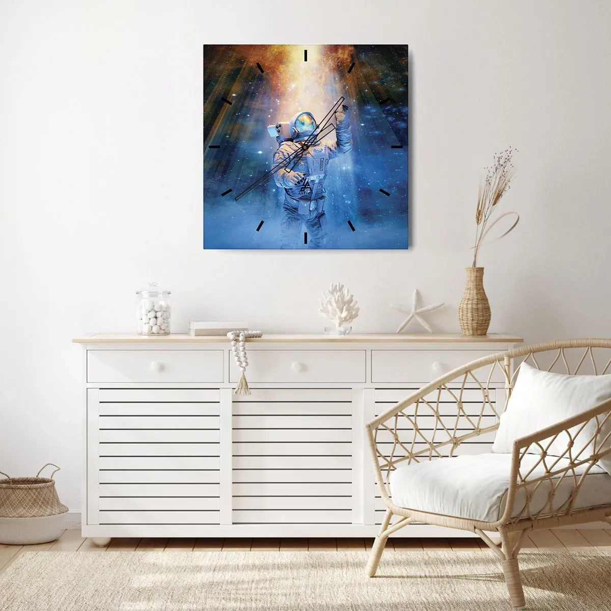 Väggklocka - Klocka på glas - Äntligen i målet - 40x40 cm