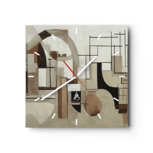 Väggklocka - Klocka på glas - Stadsbild 2.0 - 30x30 cm