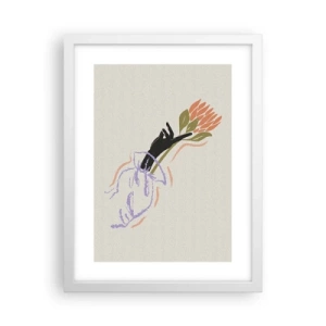 Affisch i vit ram - En systerlig beröring - 30x40 cm