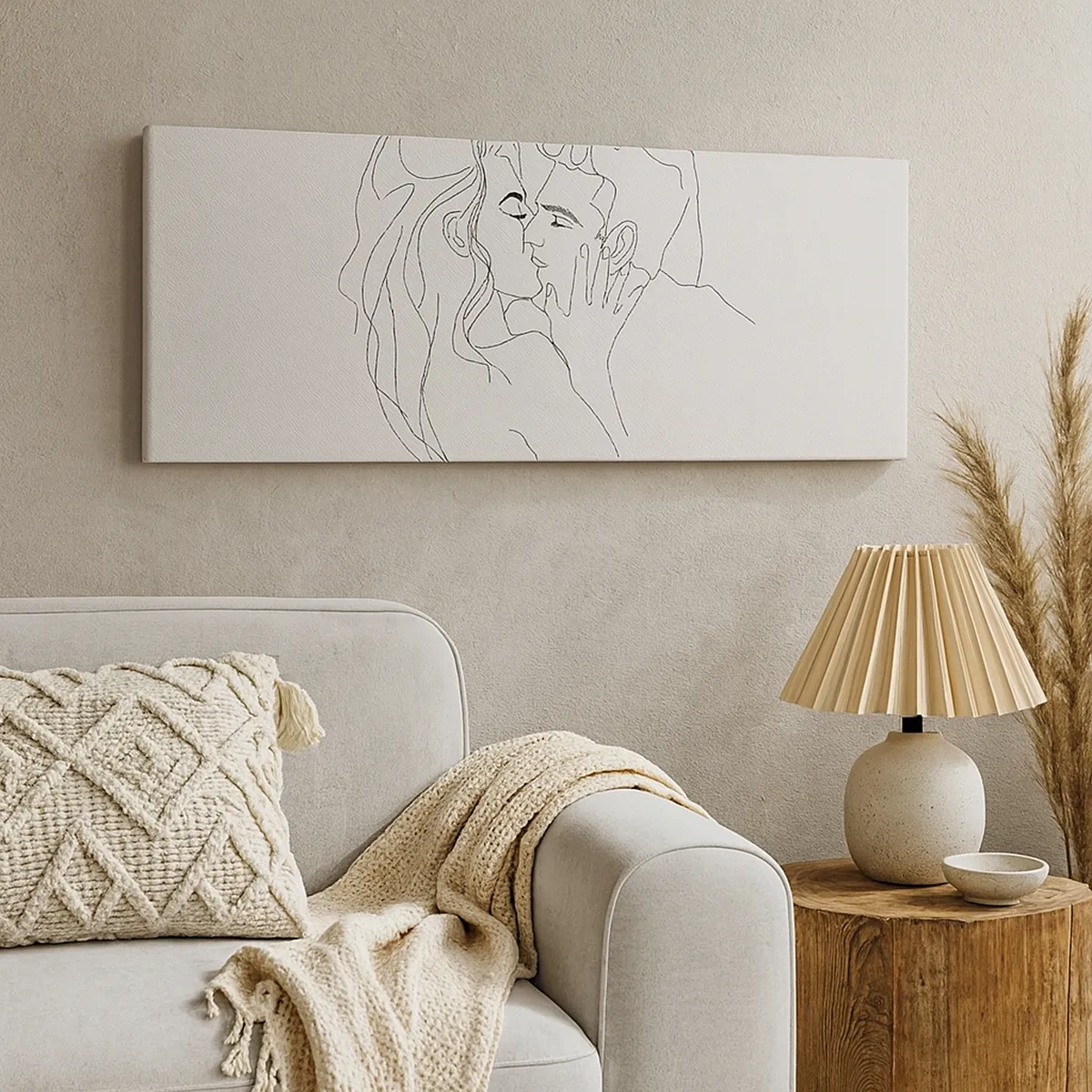 Canvastavla - Bild på duk - Med samma streck - 30x30 cm