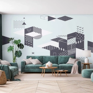 Fototapet Standard Eco - Modern geometrisk abstraktion - 100x70cm - I matematikerns själ - Modern väggdekoration för vardagsrum och sovrum ARTTOR