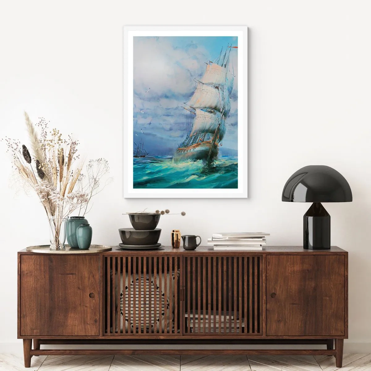 Affisch i vit ram - Goda vindar - 61x91 cm